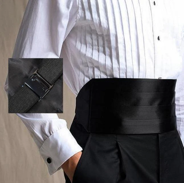 Black silk cummerbund from the Cocoon of Artisan collection